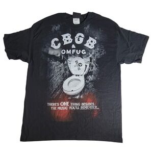 CBGB OMFUG Our Toilet Graphic T-Shirt Mens Large Black Punk Rock Music Tee